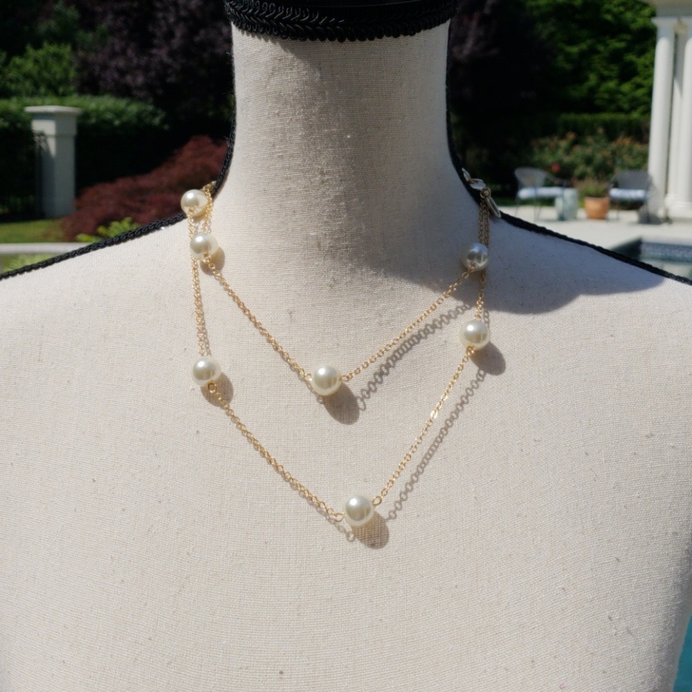 Amrita Singh Pearl and Gold Adj. Necklace NWT